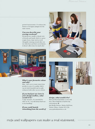 The Cheshire Magazine Jojo Chantler Interiors Article